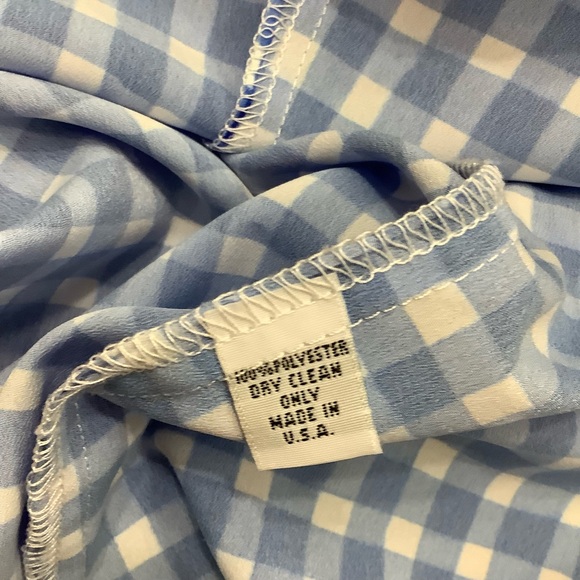 Hutch Blue and White Gingham Shirt Dress Fold Over Sleeve - Picture 7 of 7